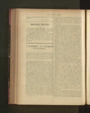 Le Gouvernement De La Restauration Et Le Sénégal.