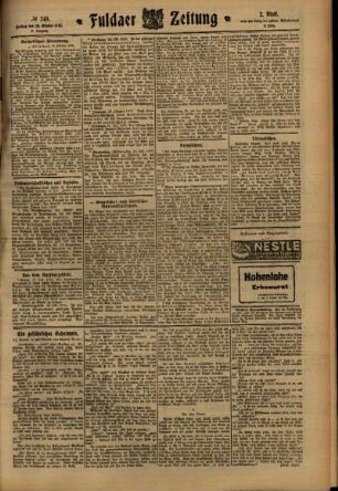 Zweite Ausgabe vom Freitag, den 28. Oktober 1910.