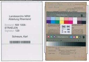 Entnazifizierung Karl Schreurs , geb. 10.05.1900 (Viehhaendler)