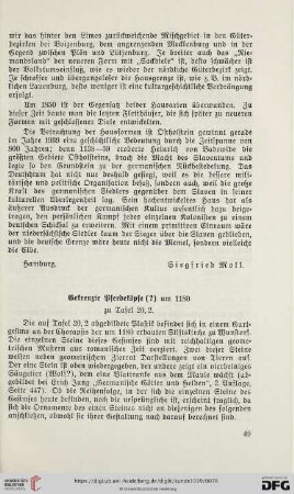 Gekreuzte Pferdeköpfe (?) um 1180
