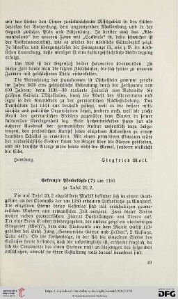 Gekreuzte Pferdeköpfe (?) um 1180