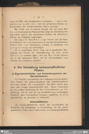 4. Die Herstellung farbenempfindlicher Platten