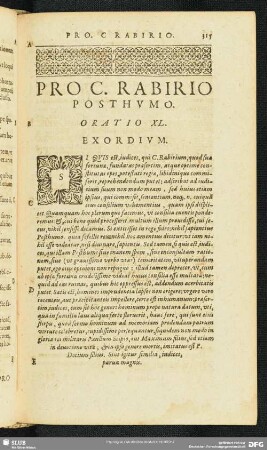 Pro C. Rabirio Posthumo. Oratio XL.