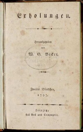 Zweites Bändchen, 1797.