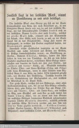Saalfeld liegt in der sorbischen Mark, nimmt an Bevölkerung zu und wird befestiget