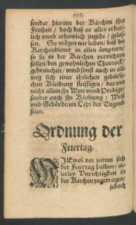 Ordnung der Feiertag.