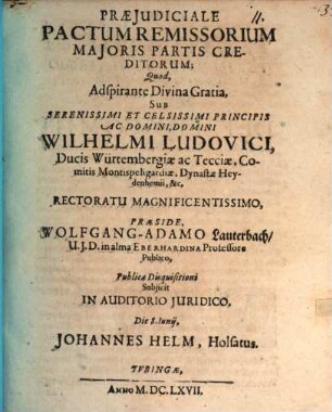Praejudiciale pactum remissorium majoris partis creditorum