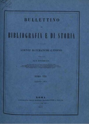 Tomo VIII. Agosto 1875.