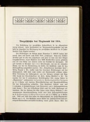 Vorgeschichte des Regiments bis 1914