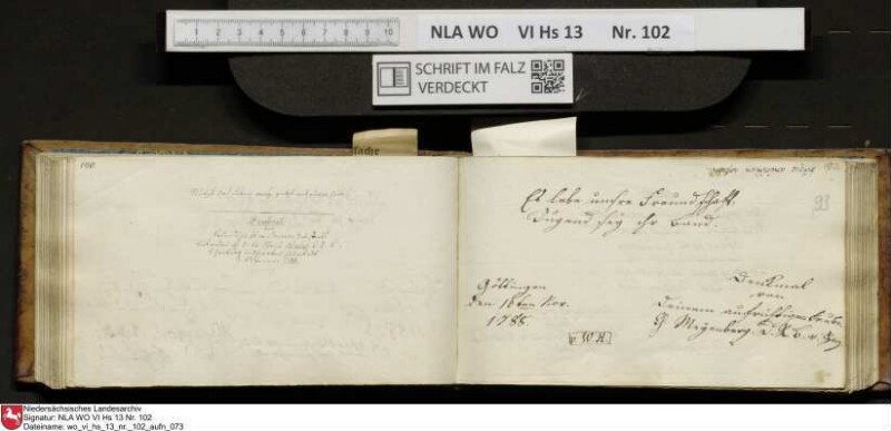 Stammbuch des Johann Christian Wilhelm Schütze aus                            Braunschweig