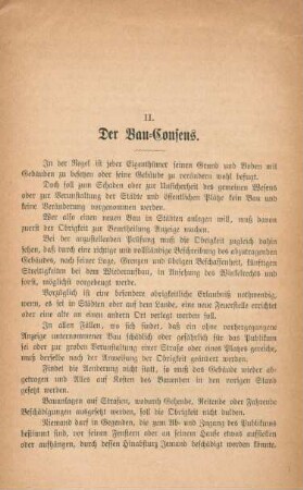 II. Der Bau-Consens