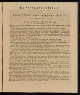Correspondenzblatt des Kurhessischen Landwirthschafts-Vereins