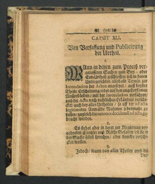 Caput XLI. Von Verfassung und Publicirung der Urtheil.