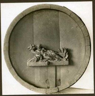 Ausstellung 1928: Faßboden mit Vater Rhein, 1814