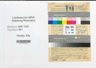Entnazifizierung Elly Horatz , geb. 30.03.1913 (Postassistentin)