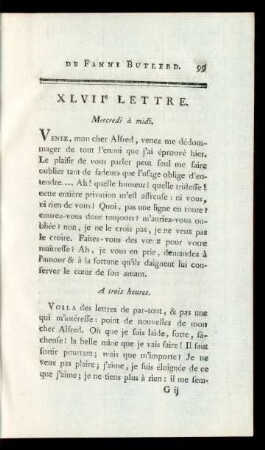 XLVIIe Lettre. Mercedi à midi.
