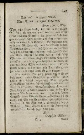 Acht und fünfzigster Brief. - Neun und sechzigster Brief.