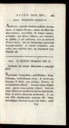 XCV. C. Plinius Trajano Imp. S.