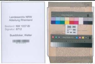 Entnazifizierung Walter Bueddicker , geb. 26.10.1908 (Ingenieur)
