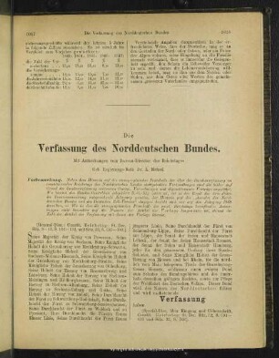 Die Verfassung des Norddeutschen Bundes
