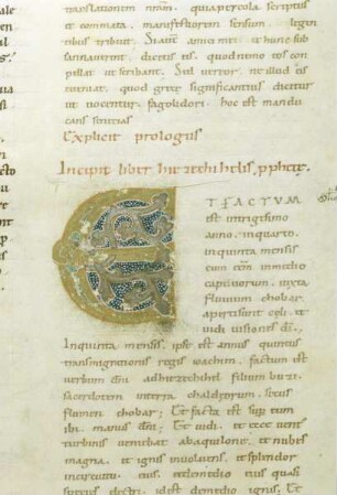 Bernward-Bibel — Schriftseite mit Initiale, Folio fol. 229r