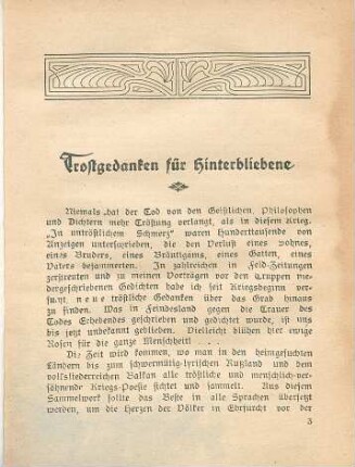Trostgedanken für Hinterbliebene