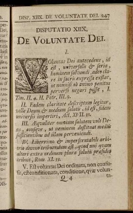Disputatio XIIX. De Voluntate Dei