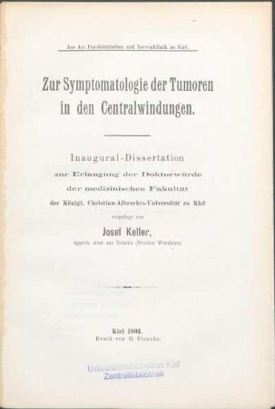 Zur Symptomatologie der Tumoren in den Centralwindungen