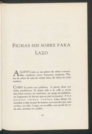 Fichas sin sobre para Lazo