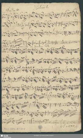 Violino 1. / Flut[e]: Trav[erso]: Solo ou Violino Solo