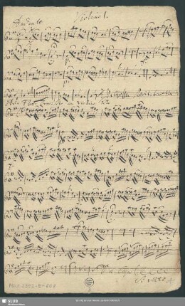 Violino 1. / Flut[e]: Trav[erso]: Solo ou Violino Solo