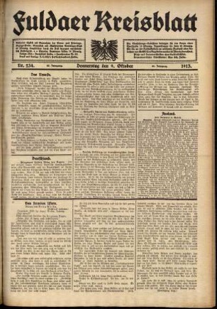 Ausgabe vom Donnerstag, den 09. Oktober 1913.