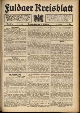 Ausgabe vom Donnerstag, den 09. Oktober 1913.