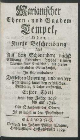 Th. 1: von dem Jahre 1638 bis auf 1738.