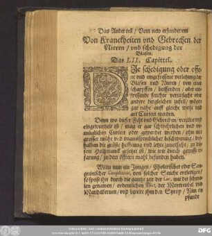 Von Kranckheiten und Gebrechen der Nieren/ und schedigung der Blasen. Das LII. Capittel.