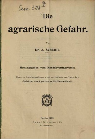 Die agrarische Gefahr