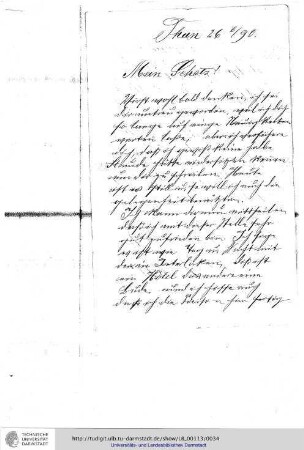 Brief vom 26.06.1890