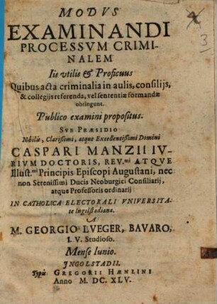 Modus examinandi processum criminalem
