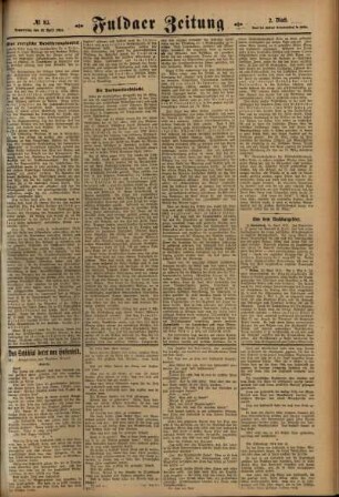 Zweite Ausgabe vom Donnerstag, den 15. April 1915.