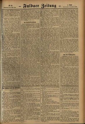 Zweite Ausgabe vom Donnerstag, den 15. April 1915.