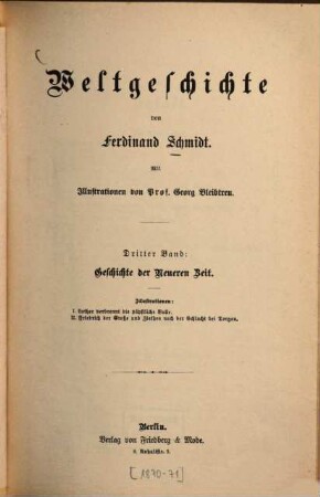 Weltgeschichte für Haus und Schule, 3. Geschichte der Neueren Zeit