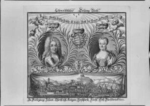 Johann Wilhelm von Sachsen-Eisenach und Sibylle Magdalene von Sachsen Weißenfels & Ansicht von Eisenach