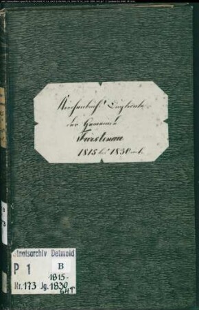 Kirchenbuchduplikat der katholischen Gemeinde Fürstenau, Kreis Höxter (GHT 1815-1830) (Gemeinde: Katholische Gemeinde Fürstenau)