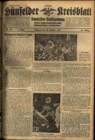 Erste Ausgabe vom Montag, den 28. Oktober 1935.