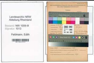 Entnazifizierung Edith Feldmann , geb. 07.02.1910 ()