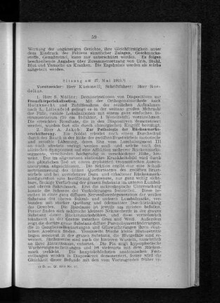Sitzung am 27. Mai 1919.