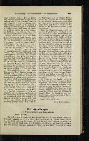 Correspondenzen : über Schulverhältnisse und Schulzustände