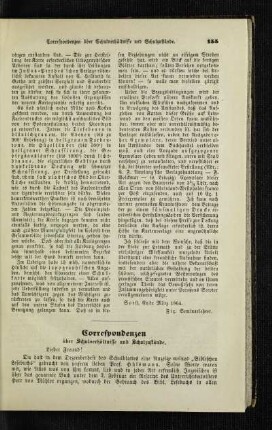 Correspondenzen : über Schulverhältnisse und Schulzustände