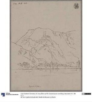 St. Goar, Blick auf St. Goarshausen und Burg Katz