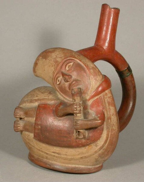 Reclining anthropomorphic figure with flute